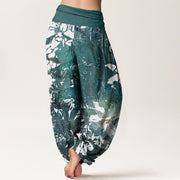 Buddha Stones Casual Flowers Fish Pattern Women's Elastic Waist Harem Pants