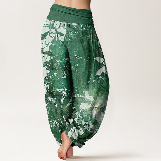 Buddha Stones Casual Flowers Fish Pattern Women's Elastic Waist Harem Pants