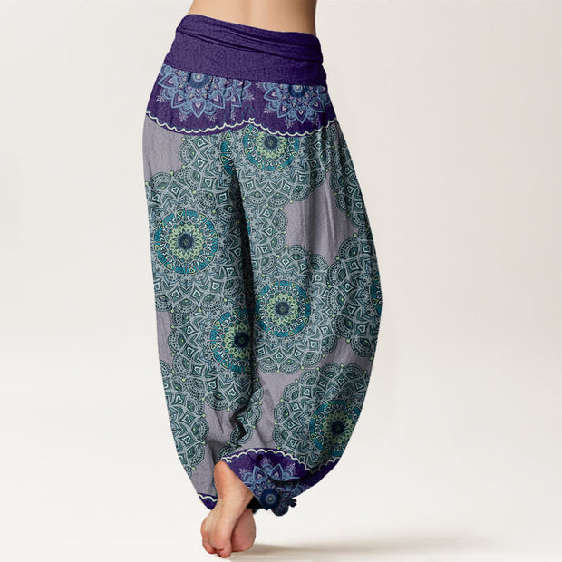 Buddha Stones Casual Mandala Pattern Women's Elastic Waist Harem Pants