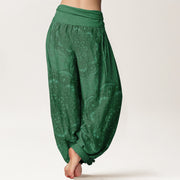 Buddha Stones Mandalas Paisley Pattern Women's Elastic Waist Harem Pants