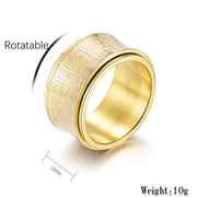 FREE Today: Strengthen Balance Tibetan Script Golden Light Mantra Titanium Steel Rotatable Ring