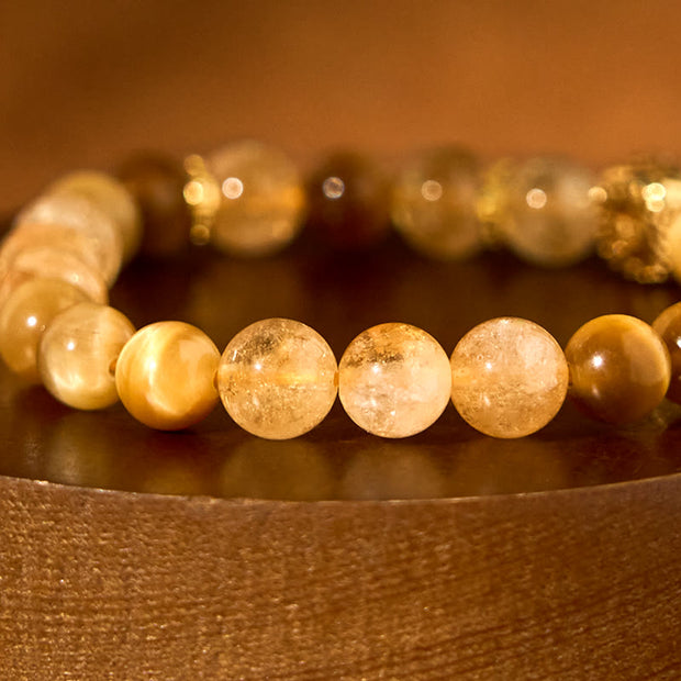 FREE Today: Prosperity and Protection Citrine Tiger Eye Red Agate Bracelet