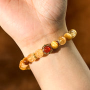 FREE Today: Prosperity and Protection Citrine Tiger Eye Red Agate Bracelet