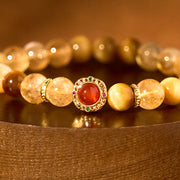 FREE Today: Prosperity and Protection Citrine Tiger Eye Red Agate Bracelet