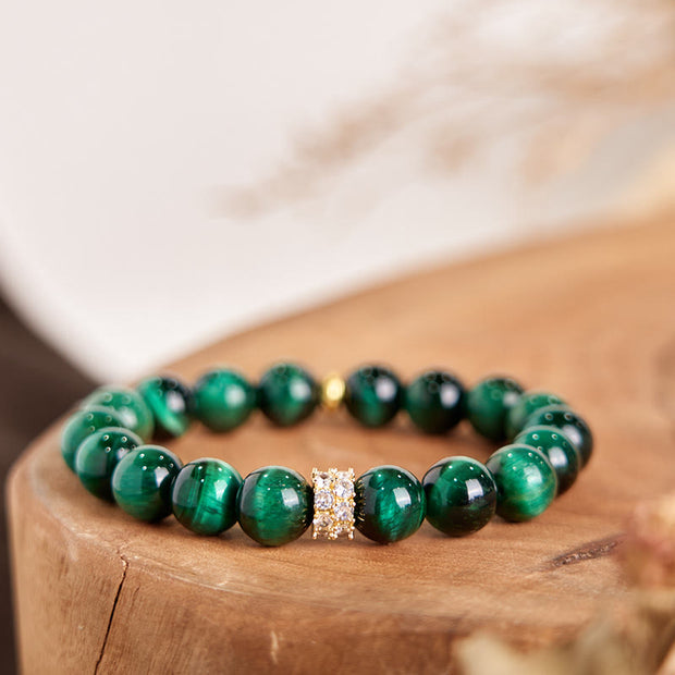 Buddha Stones Green Tiger Eye Positive Bracelet