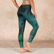 Buddha Stones Pond Koi Fish Rocks Print Sports Leggings Women's Yoga Pants - image 3