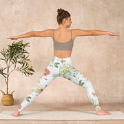 Buddha Stones White Daisy Red Flower Print Sports Leggings Women's Yoga Pants - image 11