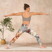 Buddha Stones Beige Red Grey Abstract Design Print Exercise Leggings Women's Yoga Pants - image 11