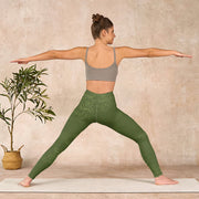 Buddha Stones Green Auspicious Cloud Waves Print Gym Leggings Women's Yoga Pants - image 11
