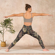 Buddha Stones Olive Florals Print Sports Fitness Leggings Women's Yoga Pants - image 11