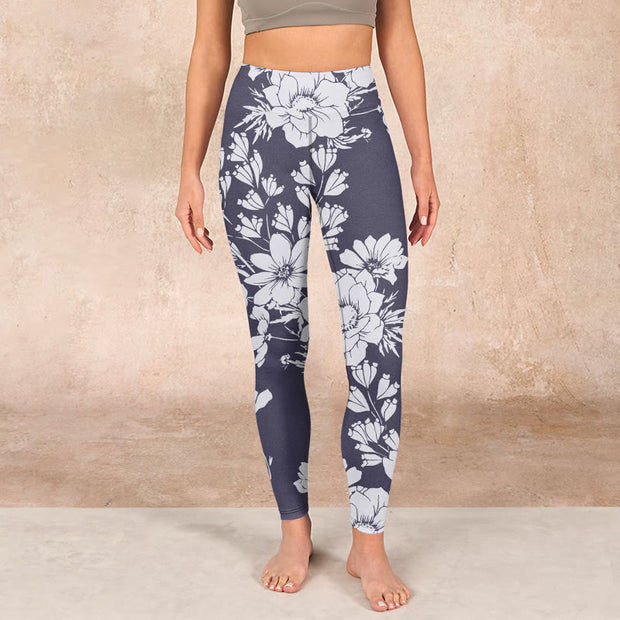 Buddha Stones Flowers Blossom Print Sports Fitness Leggings Women's Yoga Pants - image 2