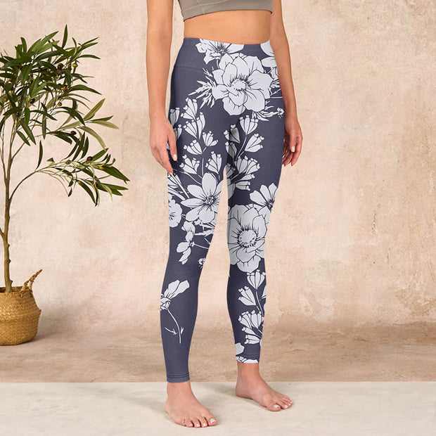 Buddha Stones Flowers Blossom Print Sports Fitness Leggings Women's Yoga Pants