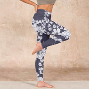 Buddha Stones Flowers Blossom Print Sports Fitness Leggings Women's Yoga Pants Leggings BS 16