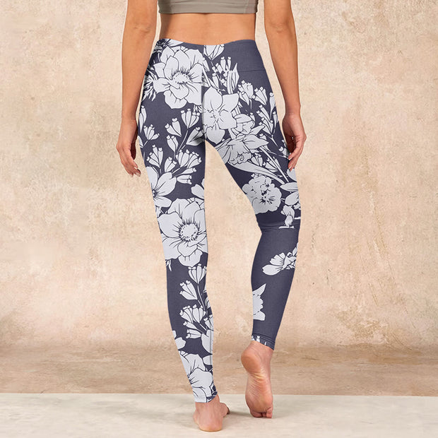 Buddha Stones Flowers Blossom Print Sports Fitness Leggings Women's Yoga Pants - image 15