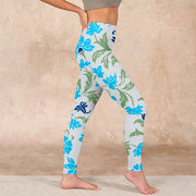 Buddha Stones Blossom Leaves Print Gym Leggings Women's Yoga Pants - image 17