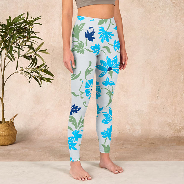 Buddha Stones Blossom Leaves Print Gym Leggings Women's Yoga Pants - image 4
