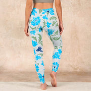 Buddha Stones Blossom Leaves Print Gym Leggings Women's Yoga Pants