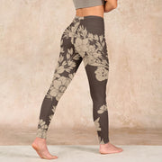 Buddha Stones Flowers Blossom Print Sports Fitness Leggings Women's Yoga Pants