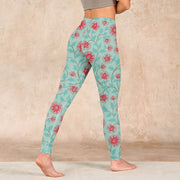 Buddha Stones Vine Leaves Blossom Print Gym Leggings Women's Yoga Pants - image 5
