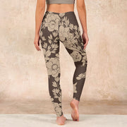 Buddha Stones Flowers Blossom Print Sports Fitness Leggings Women's Yoga Pants Leggings BS 32