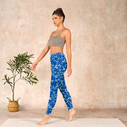 Buddha Stones Vine Plants Flowers Print Gym Leggings Women's Yoga Pants