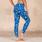 Buddha Stones Vine Plants Flowers Print Gym Leggings Women's Yoga Pants