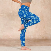 Buddha Stones Vine Plants Flowers Print Gym Leggings Women's Yoga Pants Leggings BS 16