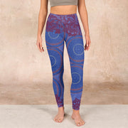 Buddha Stones Purple Compass Mandala Flower Print Gym Fitness Leggings Women's Yoga Pants Leggings BS 1