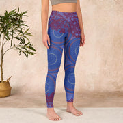 Buddha Stones Purple Compass Mandala Flower Print Gym Fitness Leggings Women's Yoga Pants Leggings BS 3