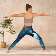 Buddha Stones Blue Peacock Colorful Feathers Print Gym Leggings Women's Yoga Pants Leggings BS 11