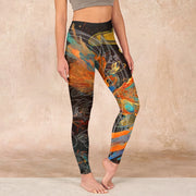 Buddha Stones Vibrant Phoenix Gym Leggings Women's Yoga Pants - Black - US18，UK/AU22，EU50 (4XL) - image 1