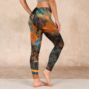 Buddha Stones Vibrant Phoenix Gym Leggings Women's Yoga Pants Leggings BS 2