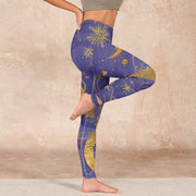 Buddha Stones Moon Sun Stars Print Gym Leggings Women's Yoga Pants Leggings BS 16