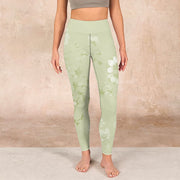 Buddha Stones White Plum Blossoms Print Gym Leggings Women's Yoga Pants - image 2