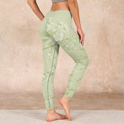 Buddha Stones White Plum Blossoms Print Gym Leggings Women's Yoga Pants - image 3