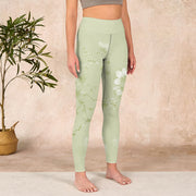 Buddha Stones White Plum Blossoms Print Gym Leggings Women's Yoga Pants - image 4