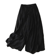 Buddha Stones Casual Solid Color Lace-up Women's Wide Leg Pants Women's Wide Leg Pants BS 5