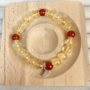 Buddha Stones Citrine Red Agate Moon Prosperity Bracelet