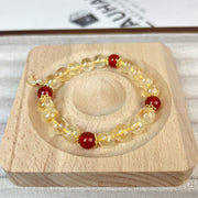 Buddha Stones Citrine Red Agate Moon Prosperity Bracelet