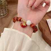 Buddha Stones Natural Red Tiger Eye Pumpkin Calm Bracelet