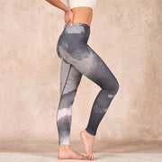 Buddha Stones Ink Painting Mountain Pavilion Print Fitness Leggings Women's Yoga Pants - image 16