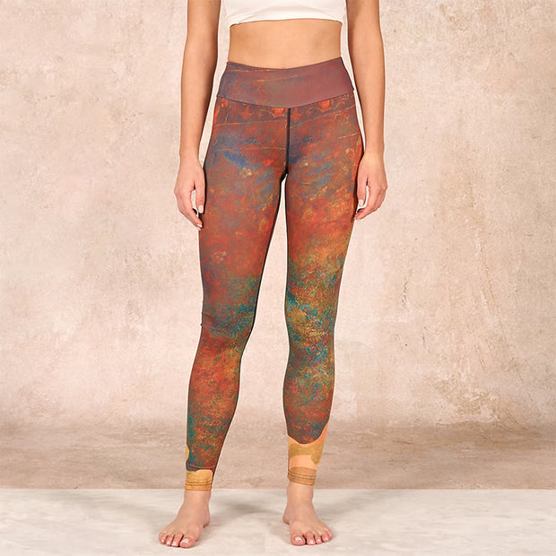 Buddha Stones Auspicious Clouds Print Lycra Fabric Fitness Leggings Women's Yoga Pants