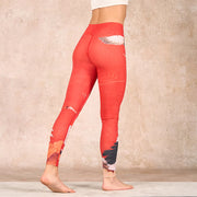 Buddha Stones Crane Print Lycra Fabric Fitness Leggings Women's Yoga Pants - image 4