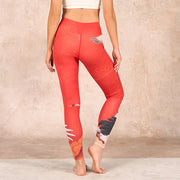 Buddha Stones Crane Print Lycra Fabric Fitness Leggings Women's Yoga Pants - image 10