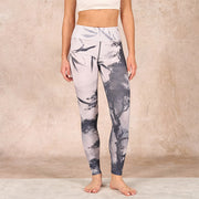 Buddha Stones Ink Bamboo Pine Mountains Print Gym Leggings Women's Yoga Pants - image 2