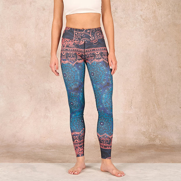 Buddha Stones Green Mandala Flower Print Gym Fitness Leggings Women's Yoga Pants - image 2