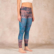 Buddha Stones Green Mandala Flower Print Gym Fitness Leggings Women's Yoga Pants