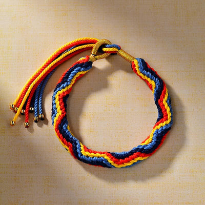 Buddha Stones Tibetan Hand-woven Colored Rope Luck Bracelet Bracelet BS Tibetan Colorful Rope (Wrist Circumference: 13-21cm)