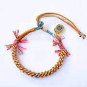 Buddha Stones Tibetan Colored Rope Zakiram Goddess Of Wealth Adjustable Protection Bracelet Bracelet BS 4