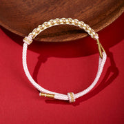 FREE Today: Luck and Protection Tibetan Gold Thread Colorful Peach Blossom Knot Braided Bracelet